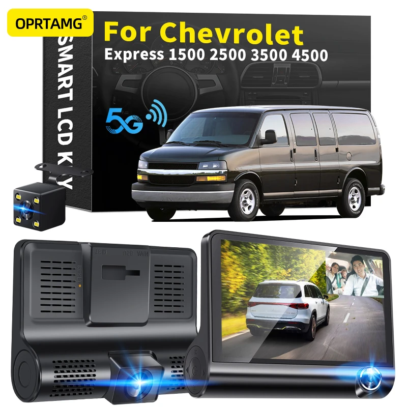 

OPRTAMG Dash Cam 540C6 Car DVR 3 Cameras Lens 4.0 Inch 1080P dashcam For Chevrolet Express 1500 2500 3500 4500 1994-2021 2022