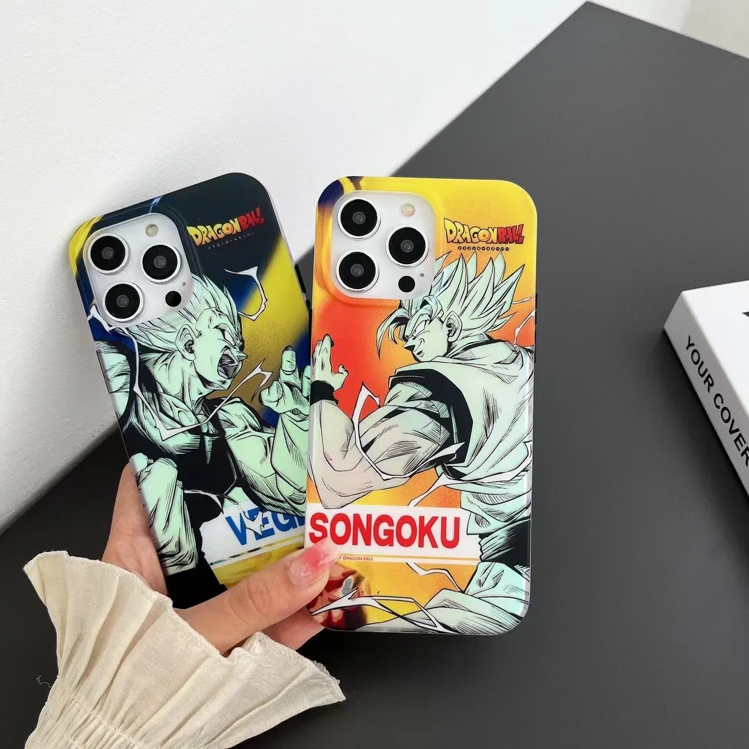 

New Anime Dragon Balls Gokus Vegetas Luxury Frosted Phone Case for IPhone 14 13 12 11 Pro Max 14 Pro Anti-drop Back Cover Gift