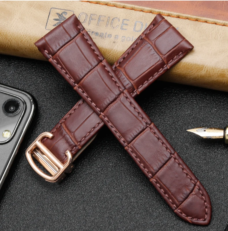 Ремешок из натуральной кожи для мужских и женских часов браслет наручных