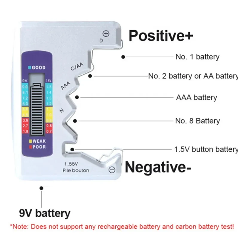 Цифровой тестер аккумуляторов C D N AA 9 В 1 5 в