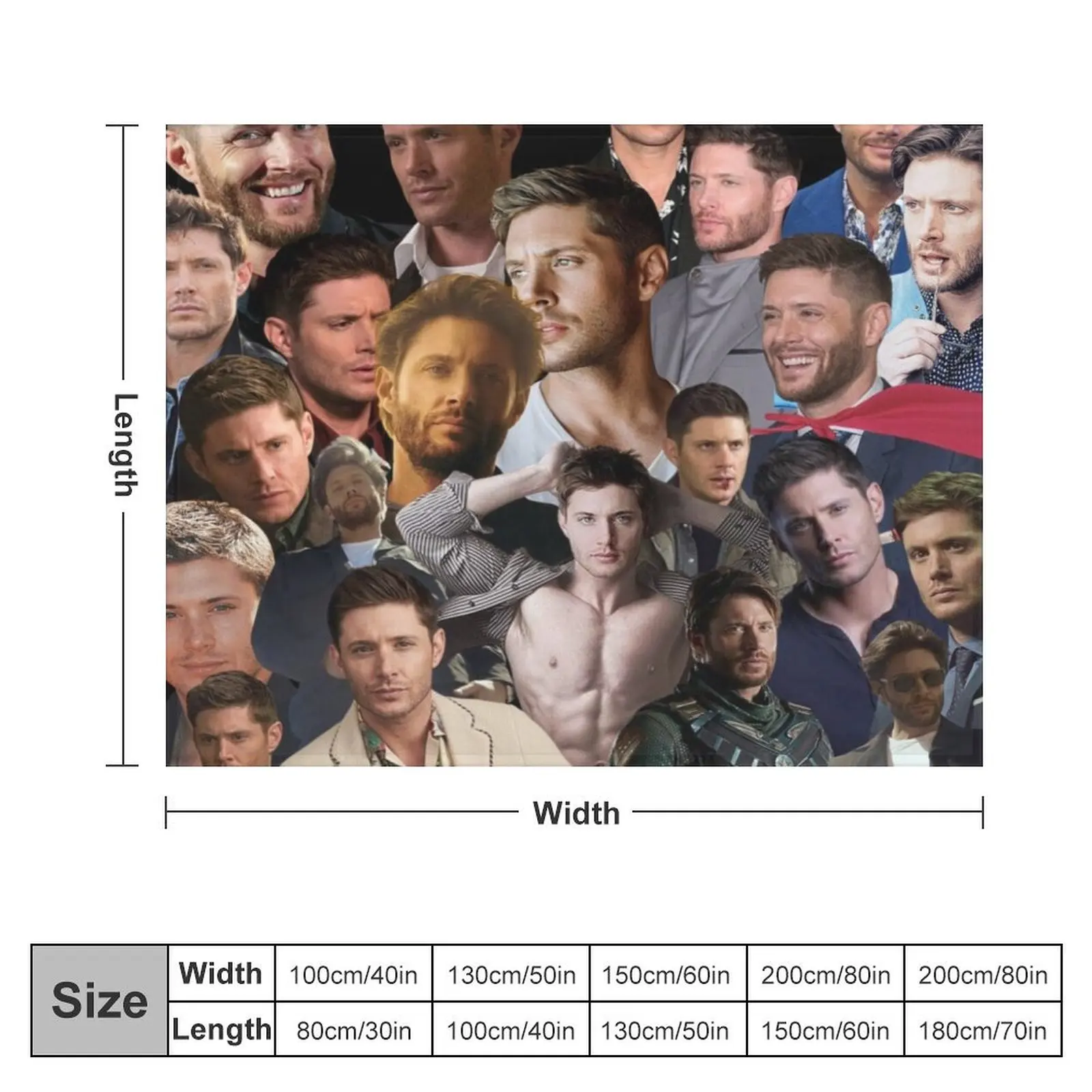 Декоративное мягкое одеяло jensen ackles с коллажем для фото