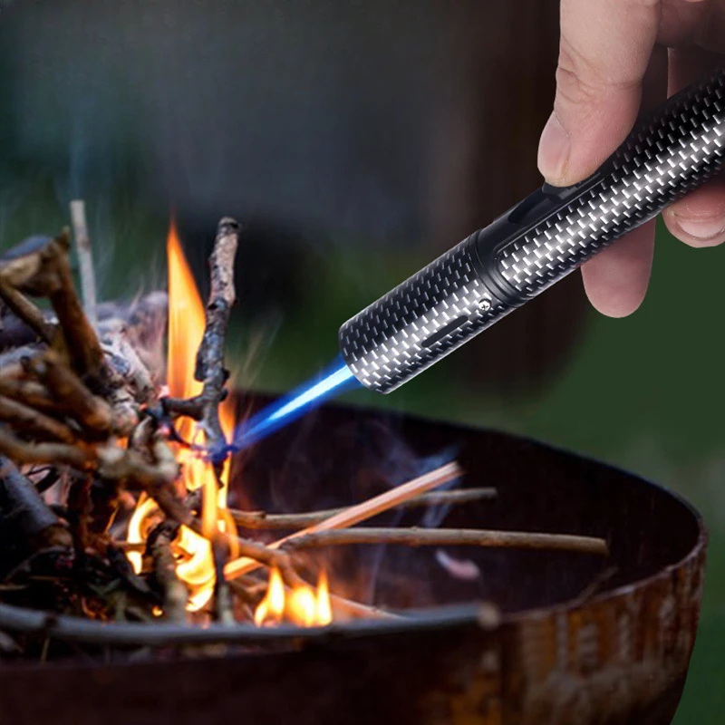 HONEST металлический съемный брелок ветрозащитный струйный синий пламя бутановая