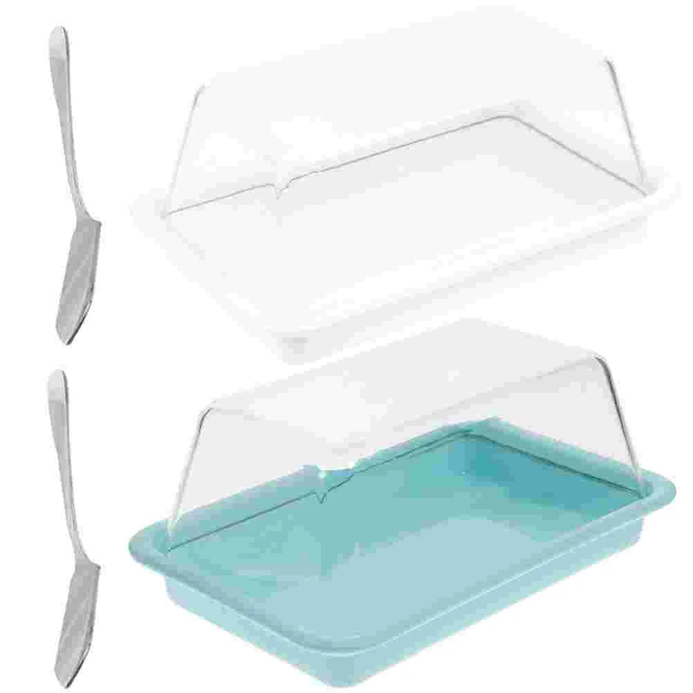 

Butter Dish Box Containerholder Platescheese Covered Tray Organizer Fridge Keeperplate Cover Storage Dinner Pastry Case Service