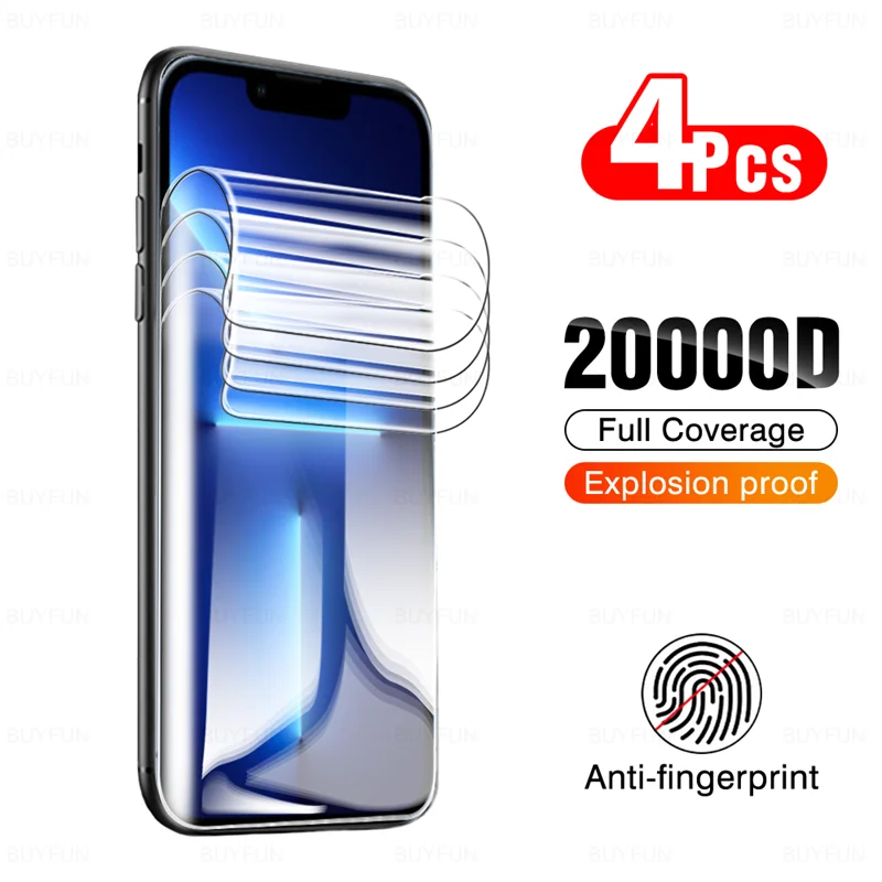 

Гидрогелевая пленка для IPhone 14 11 Pro Max 12 13 Mini XR XS MAX X, не стеклянные протекторы для IPhone SE2020, 6S, 7, 8 Plus, мягкая пленка, 4 шт.