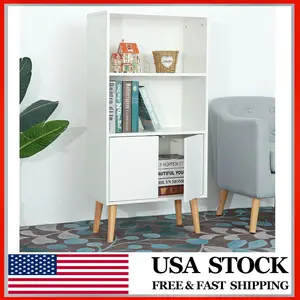 3 Shelf Bookcase Solid Wood 47" High Adjustable Shelving Closed Back Display Bookshelf for Living Room Bedroom Home and Office
