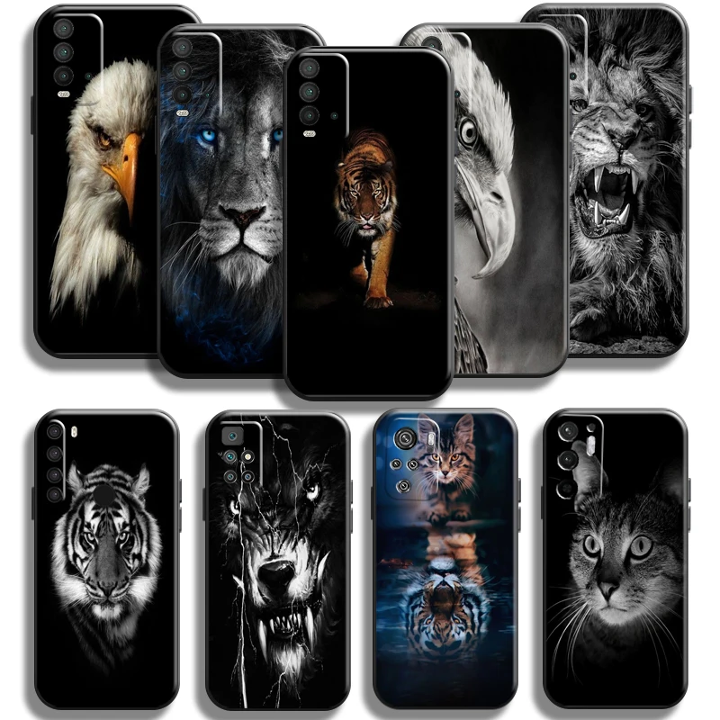 

Lion Tiger Eagle Dog Cat Wolf Phone Case For Xiaomi Poco X3 PRO NFC X3 GT POCO M3 M3 Pro 5G F3 GT Coque Liquid Silicon Back