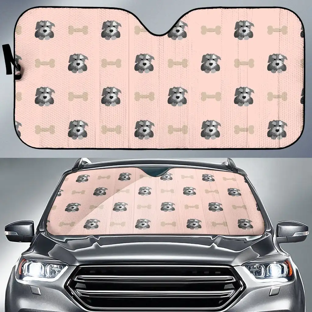 

Dog Puppy Schnauzer Pattern Print Auto Sun Shade Car Windshield Window Cover Sunshade