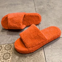 Home Warm Slippers Fur Women Flip Flops New 2023 Winter Casual Flip Flops Indoor Round Toe Slides Female Shoes Outside Sandals
