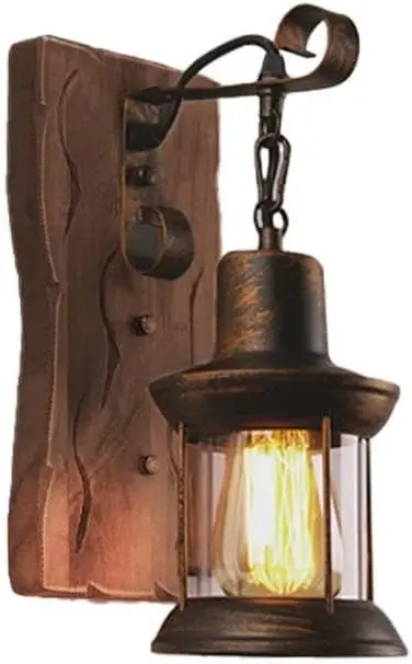 

Rustic Sconces, Industrial Vintage Light Fixtures Farmhouse Antique Wooden Lamp for Aisle, Vanity Mirror, Hallway, Bedroom Be