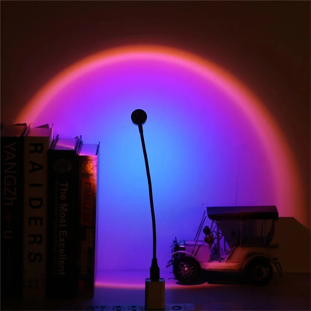 RGB закат проектор лампа USB Радужная атмосфера светодиодный ночник красный для