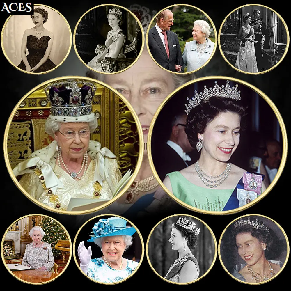 

10pcs Queen of England Coin Set Queen's Medals of Different Periods The Great People Souvenir Gift Art Worth Collection