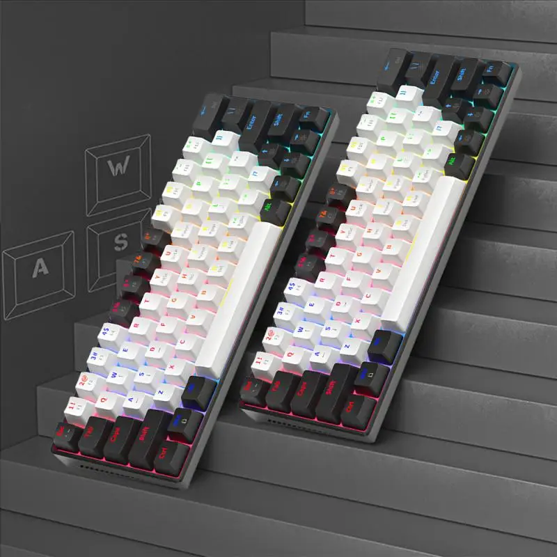 

Game Keyboard Rgb Usb Keyboard Plug And Play Stable Competition Mechanical Keyboard Office Accessories Wired 63 Keys Keyboards