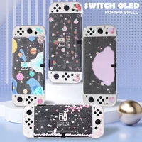 transparent switch oled protective shell ns controller joy con split tpu cover protection case for ni switch accessories