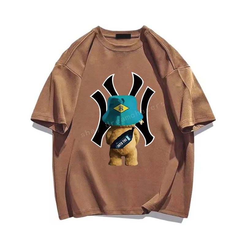 

Funny Bear Graphic Mens Cotton TShirts Korean Short Sleeve Fashion Streetwear Unisex Oversized Summer Anime Harajuku Luxury Tees