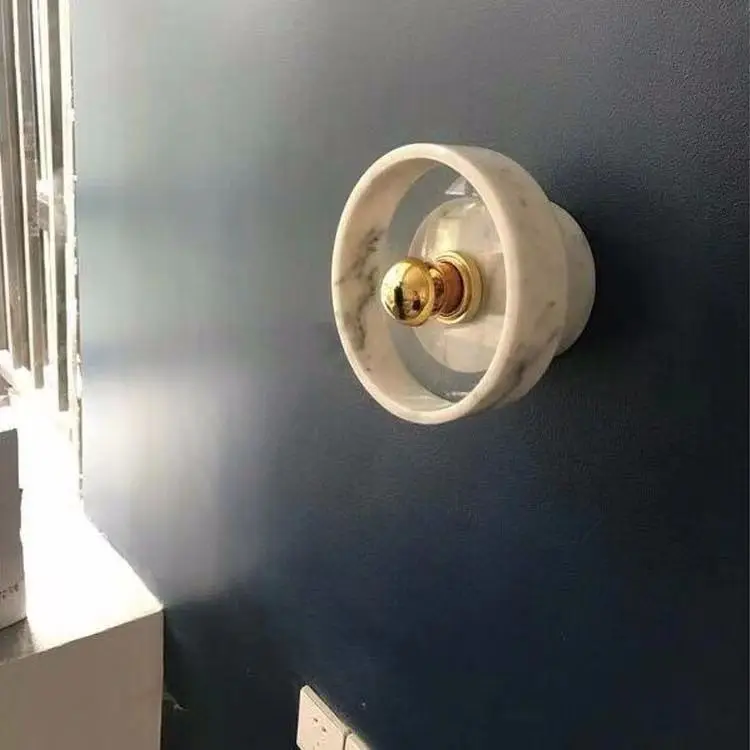 

Modern Natural Marble Wall Lamp Living Room Bedroom Bedside Bathroom Light Bathroom Vanity Light Fixture