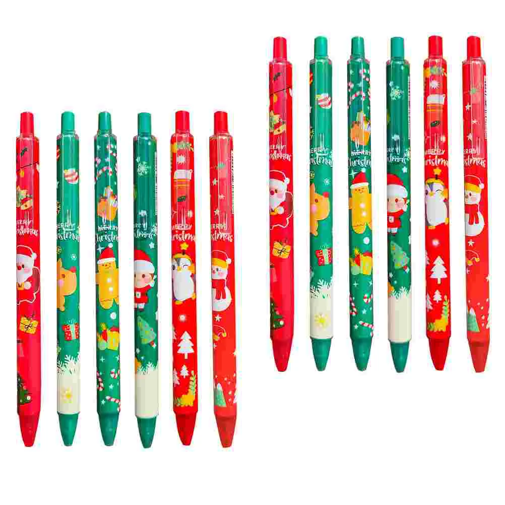 

12pcs Christmas Gel Pens Creative Stationeries Office Signature Pens (Random Style)