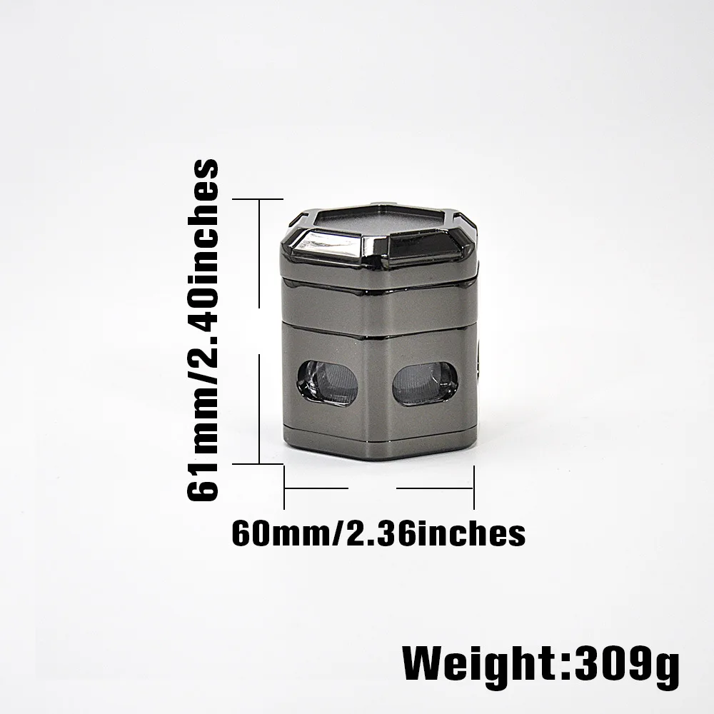 Шестигранная измельчитель для сорняков 5 слоев цинковый сплав 60 мм/2 36 дюйма | Дом