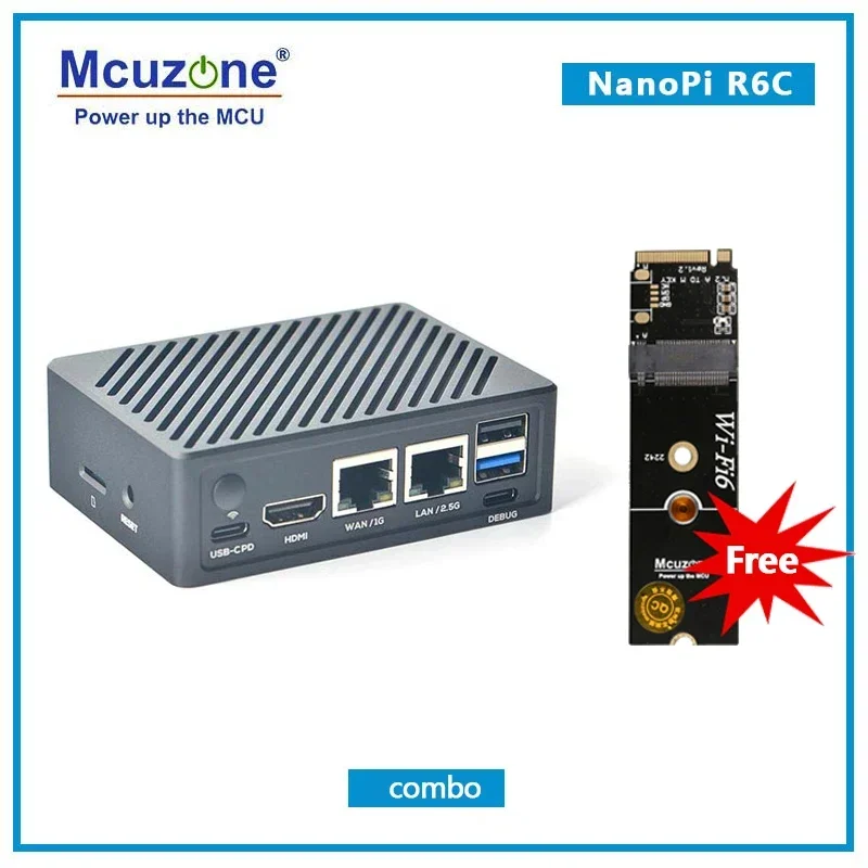 NanoPi R6C 4 ГБ/8 ГБ ОЗУ 32 Гб eMMC Rockchip RK3588S A76 A55 Dual 2 5G Ethernet Поддержка HDMI2 Linux/Openwrt/Debian/Ubuntu