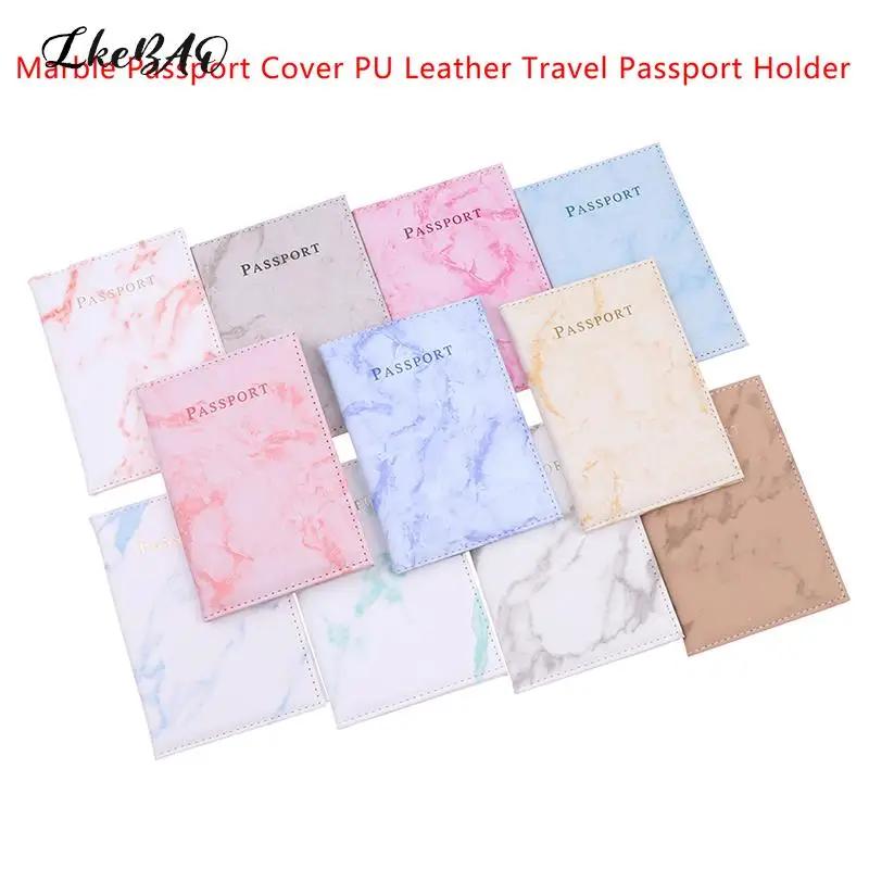 

PU Leather Marble Passport Cover Travel Passport Holder Protector Case Organizer Ticket Document Business Credit ID Cards Wallet