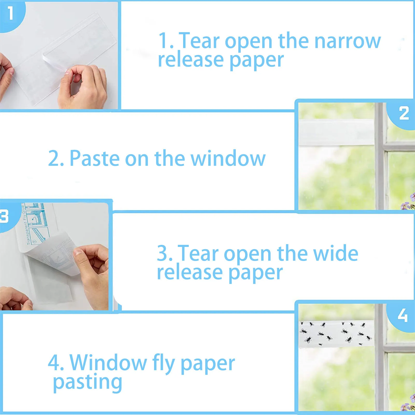 10 Pack Window Fly Catcher Fruit For Indoors Sticky Strips Clear Anti Mosquito