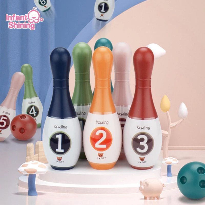 

Infant Shining Children's Bowling Ball Toy Sports Ball Set Indoor Outdoor Kids Sport Balls Toy Outdoor Toys for Kids Bowling