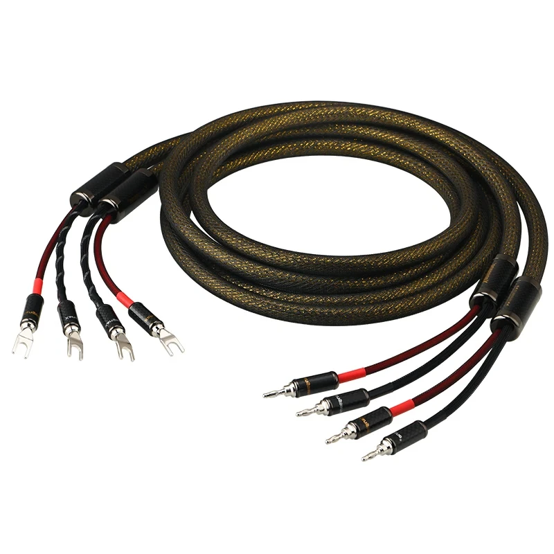 Пара Hi-Fi аудиокабель для динамиков из чистого серебра 2*2 5 мм2 аудиофильский