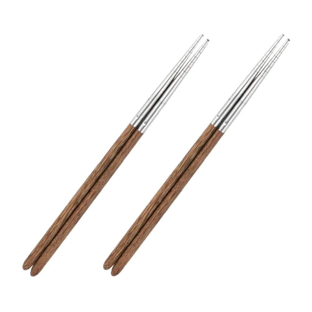 

2 Pairs Simple Chopsticks Stainless Steel Chopsticks Useful Kitchen Accessories