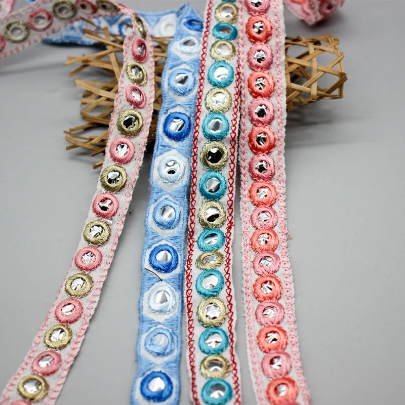 

10 Yards Sequin Lace Trim Ribbon Embroidered Trimmings For Sewing Applique African Lace Fabric Decorative