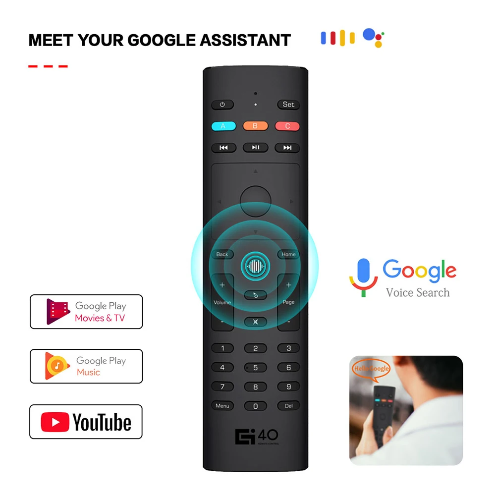 

G40S Air Mouse Voice Remote Control 2.4G Wireless Mini Kyeboard with IR Learning Gyroscope Sensing for Android TV Box PC