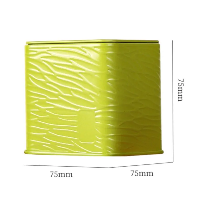 Портативная однотонная квадратная жестяная мини-коробка чайная герметичная