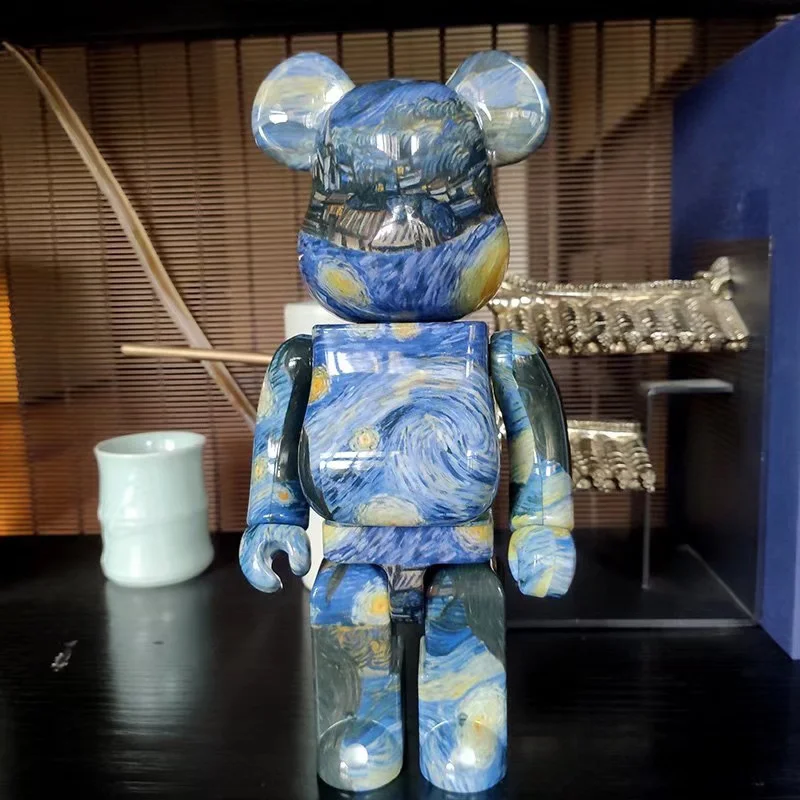 Bearbrick 400% Van Gogh 3 0 звездное небо луна ночь 28 см высота кирпичного медведя Настольное