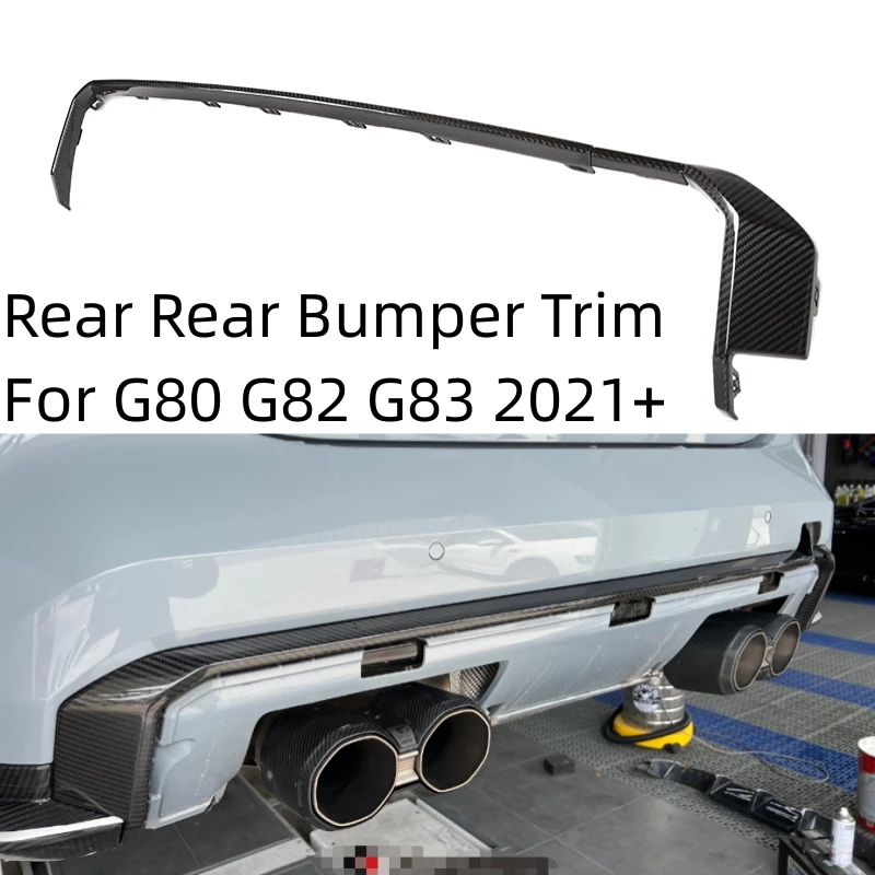 

3pcs Car Styling Dry Carbon Rear Bumper Trim Lip Diffuser Protect Cover For BMW M3 Sedan G80 M4 Coupe G82 Convertible G83 2021-