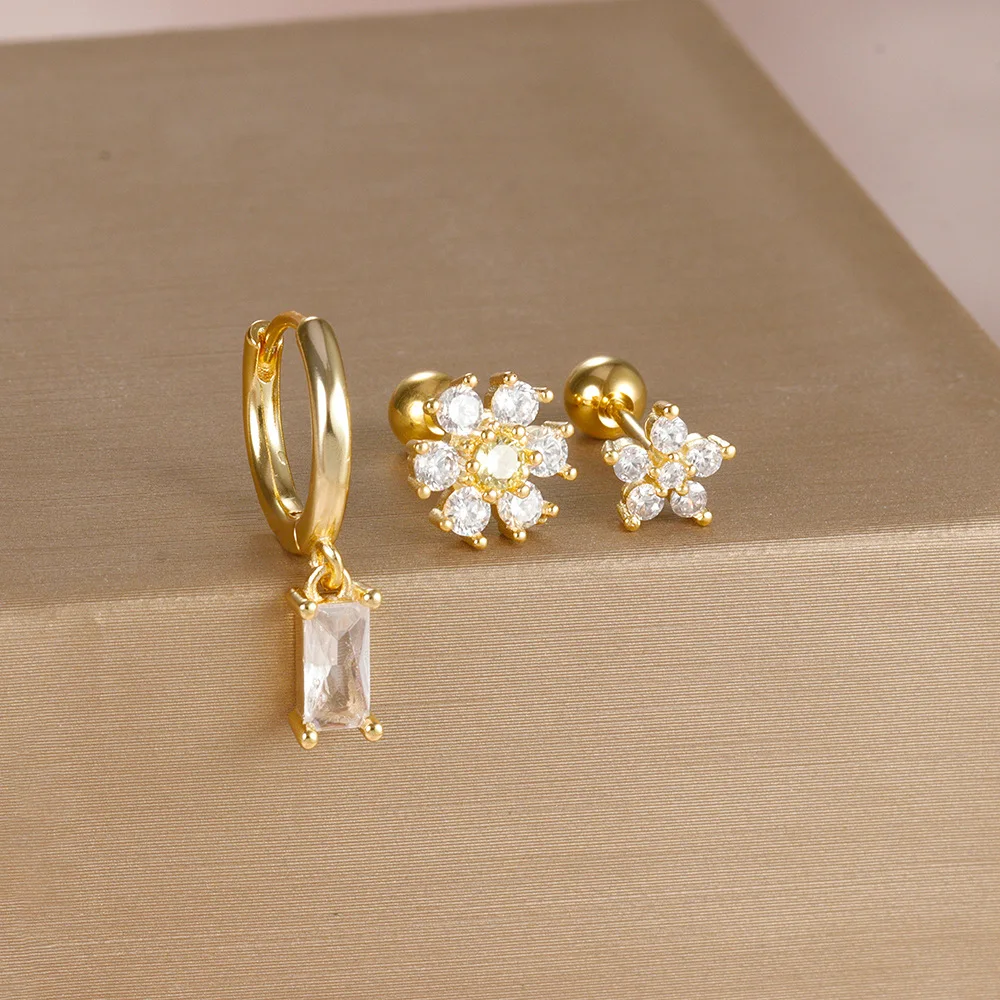 3 шт. серьги-гвоздики в виде фруктов