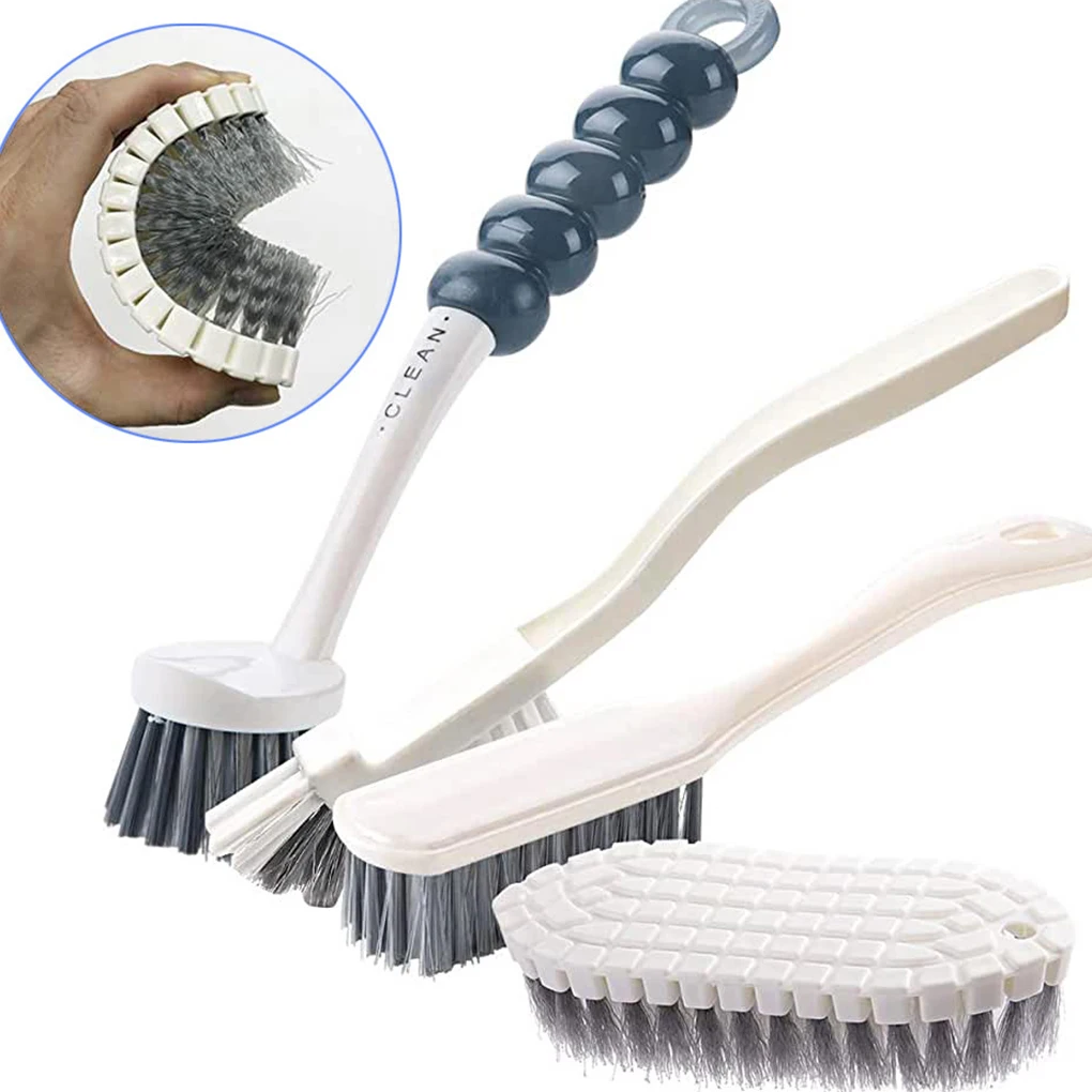 

Щетка для чистки столешницы раковины с ручкой, сгибаемые щетки, скребок для плитки, пола, стен, домашняя кухня, 4 шт.