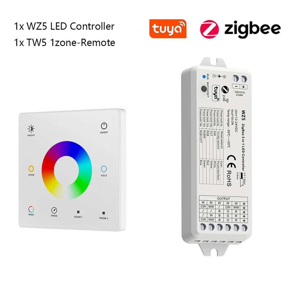 Tuya Zigbee RGB+CCT контроллер для светодиодной ленты
