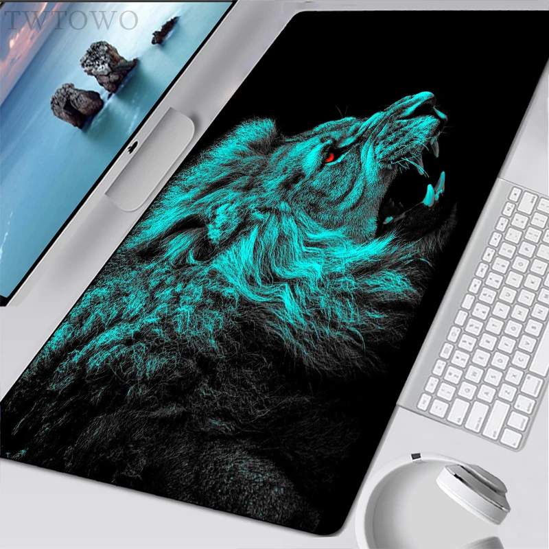 Игровой коврик для мыши с Львом новинка большой XXL клавиатуры офисный из