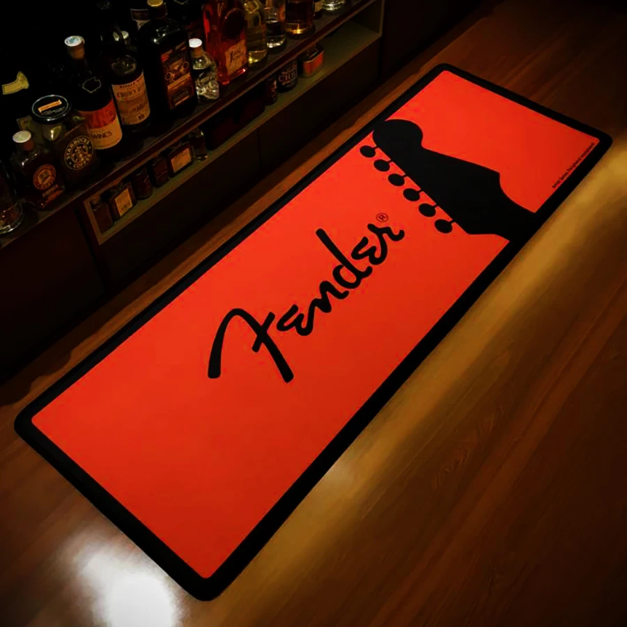 

Fender Guitar Printed Music Flannel Area Rug Room Bathroom Mat Floor Carpet Repair Pad for Living Room Bedroom Home Decoration