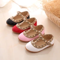 2022 summer new girls shoes rivets sandals kids leather shoes toddler girls princess flat dance shoes for party