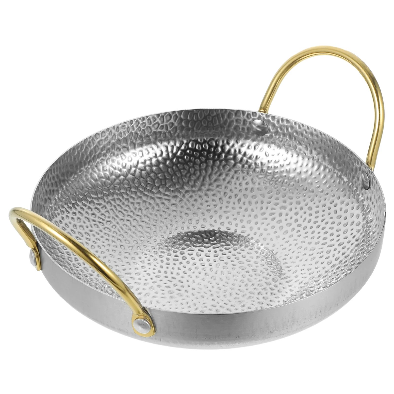 

Round Cooking Pot Stainless Steel Cooking Wok Double Handle Cooking Pot Kitchen Supply