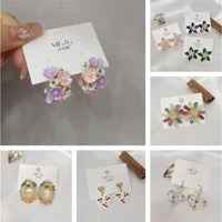 korean style fashion temperament flower earrings fairy dream romantic girl earrings mori aesthetic ear jewelry wholesale