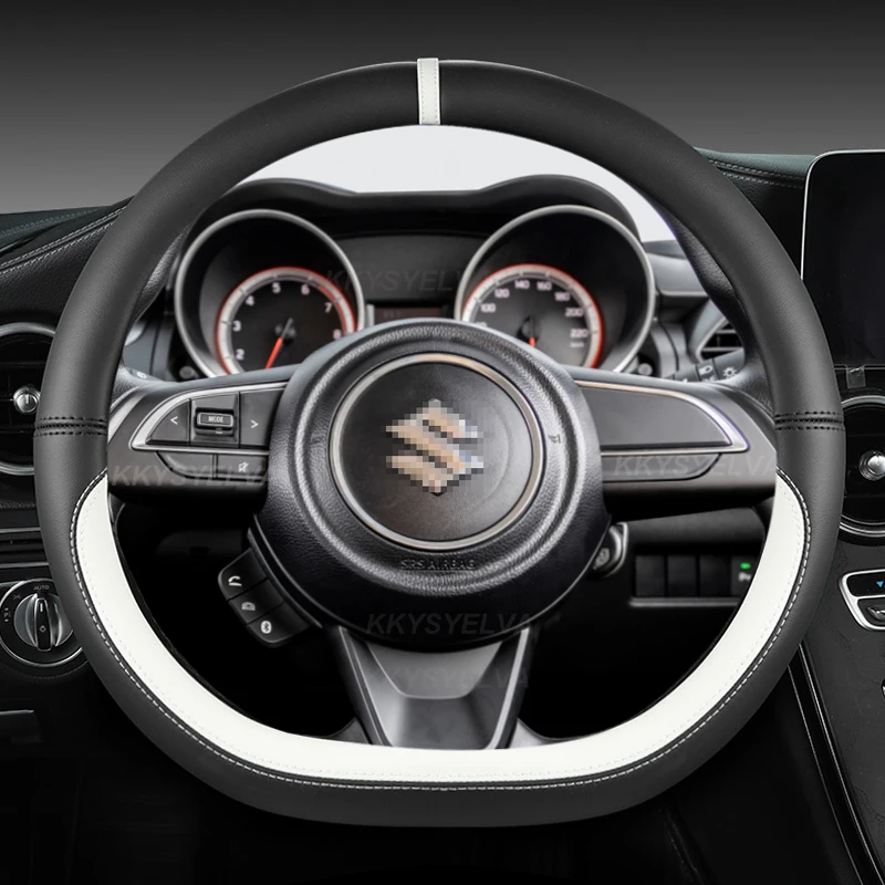 

Microfiber Leather D Shape 38cm Car Steering Wheel Cover For Suzuki Swift 2017 2018 2019 2020 2021 2022 Sport Auto Accessories