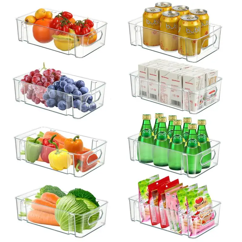 

Hemoton 8pcs Stackable Refrigerator Organizer Bins Pantry Kitchen Organizer Boxes Fridge Storage Drawers