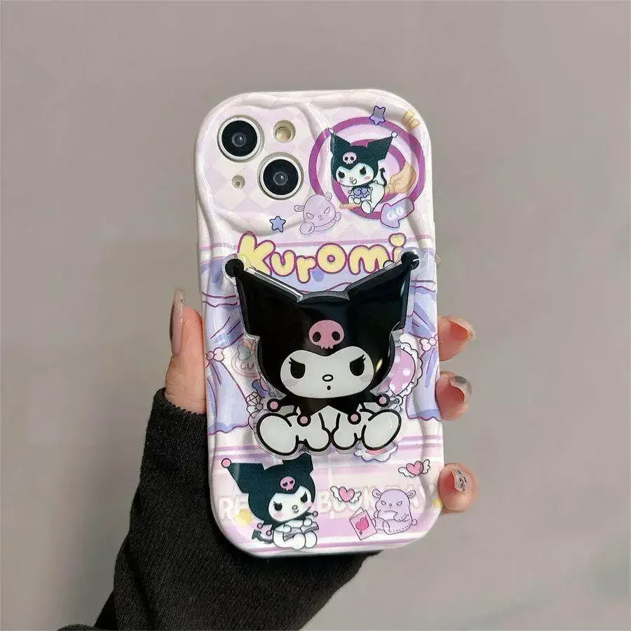 Милый чехол-кронштейн Hello Kitty Kuromi для Realme C55 C53 C63 C67 C65 C35 C33 C21Y C25Y C30 C21 C20 8 5G 10 11 12 Pro Plus