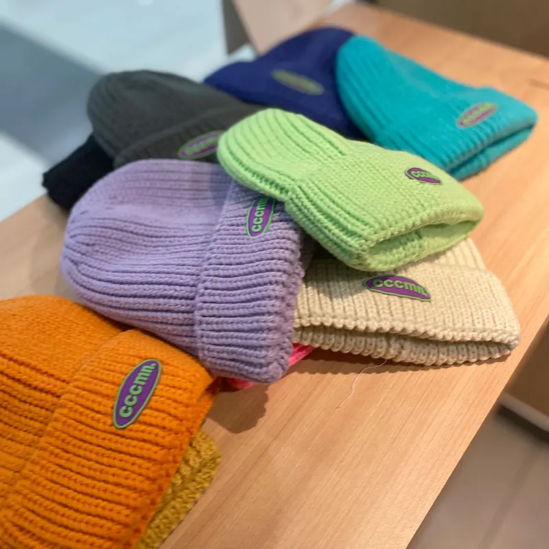 Шапка женская оранжевая шерстяная кепка осень-зима Южная Корея модная пара