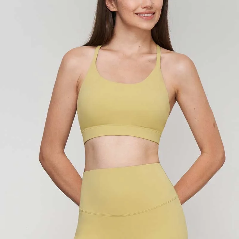

Новинка 2023, нейлоновый спортивный топ, фитнес-тренировочная одежда для спортзала, Женский Удобный Простой бюстгальтер для йоги с красивой спиной