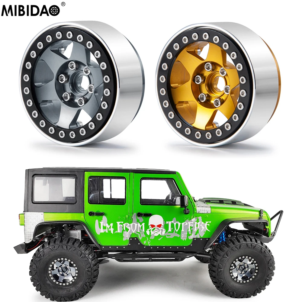 

MIBIDAO Aluminum RC Car Wheels 2.2" Beadlock Wheel Rim For 1/10 Axial SCX10 90046 Wraith RR10 Traxxas TRX4 D90 CC01 Redcat