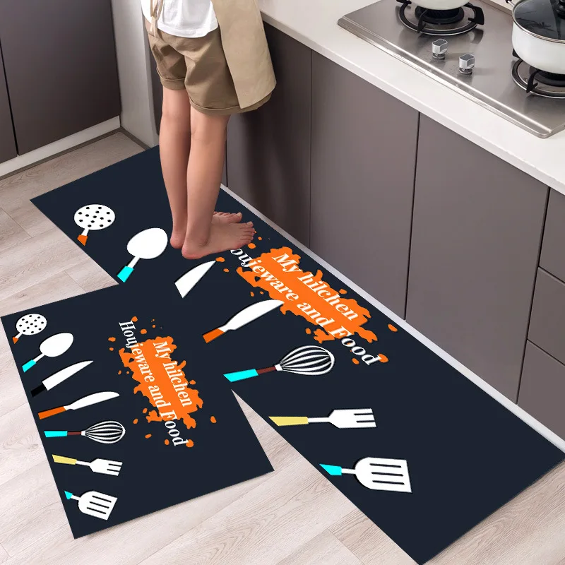 

Anti-Slip Kitchen Mat for Floor Washable Living Room Carpet Bath Rug Home Durable Entrance Door Mat Waterproof Kitchen Long Rug