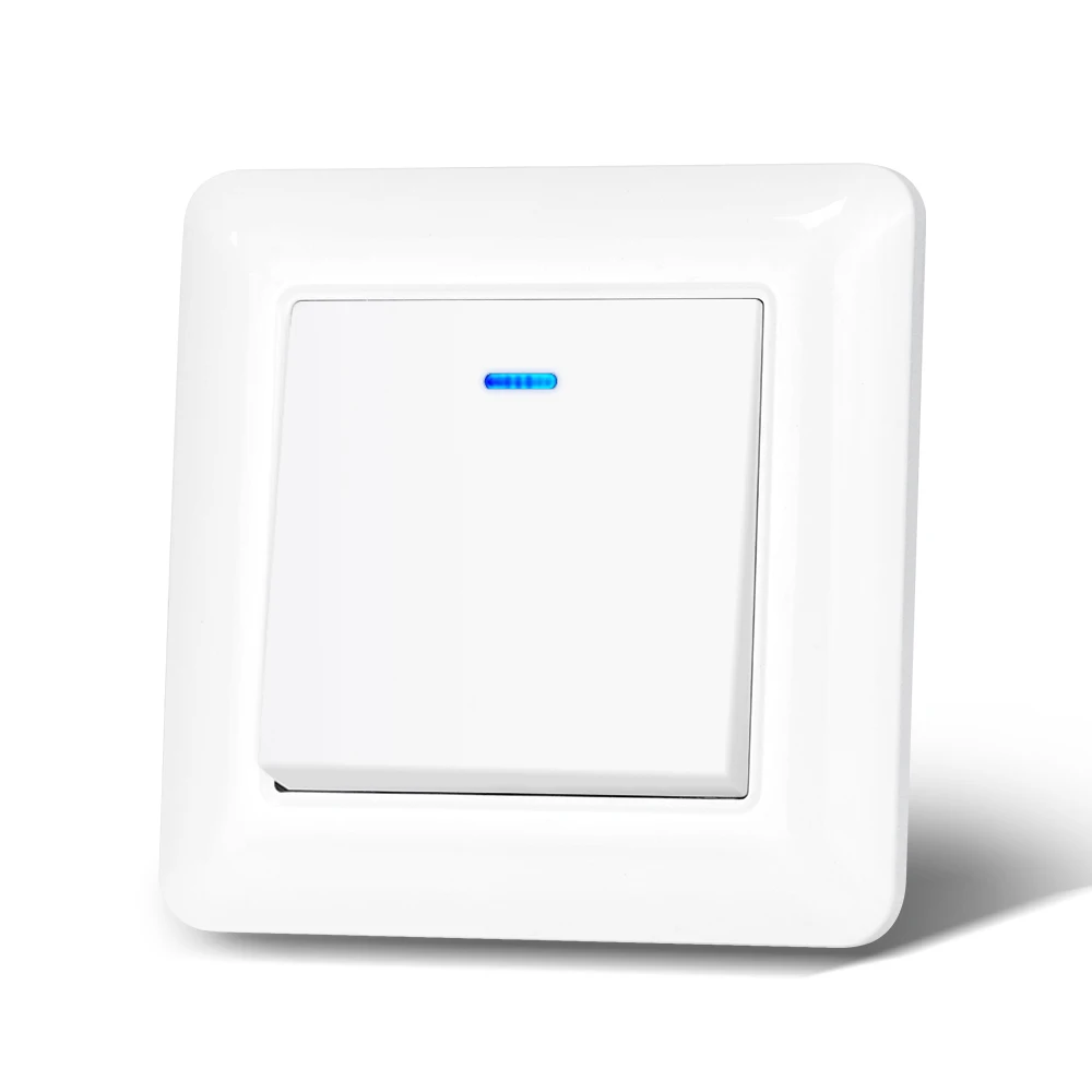 Фото Настенный выключатель SRAN со светодиодным индикатором 1/2gang 2way 16A 220V Новая огнестойкая панель ПК 82 мм * 82 мм Выключатель света для дома ЕС №3