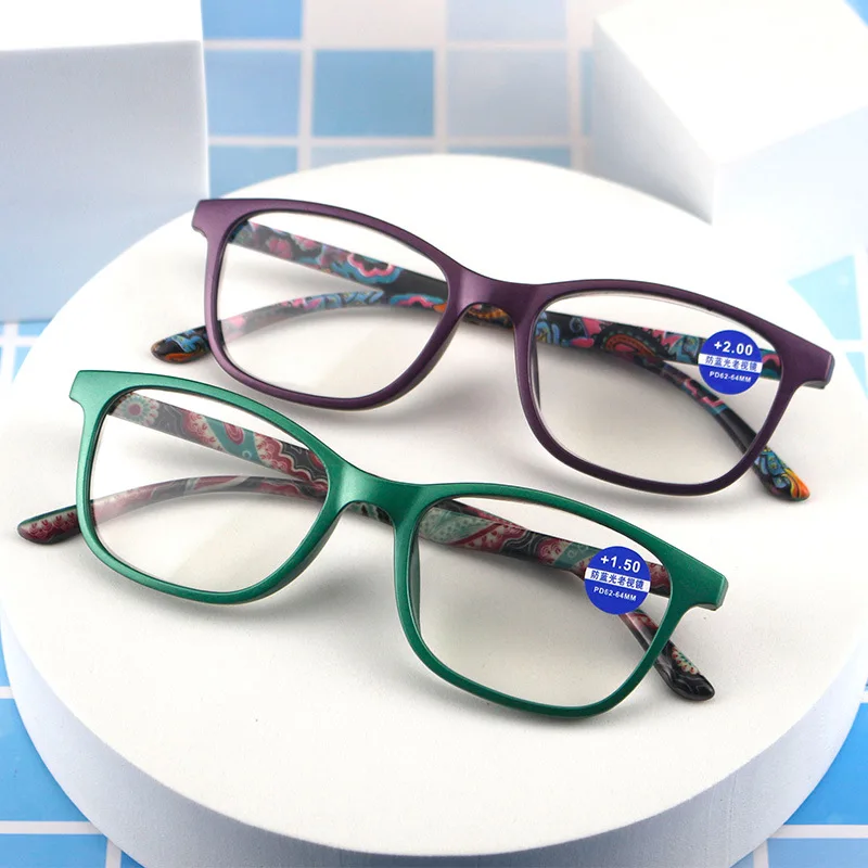 

Модные женские очки для чтения с цветочным принтом, полимерные очки для чтения, женские очки, + 1,0 ~ + 4,0