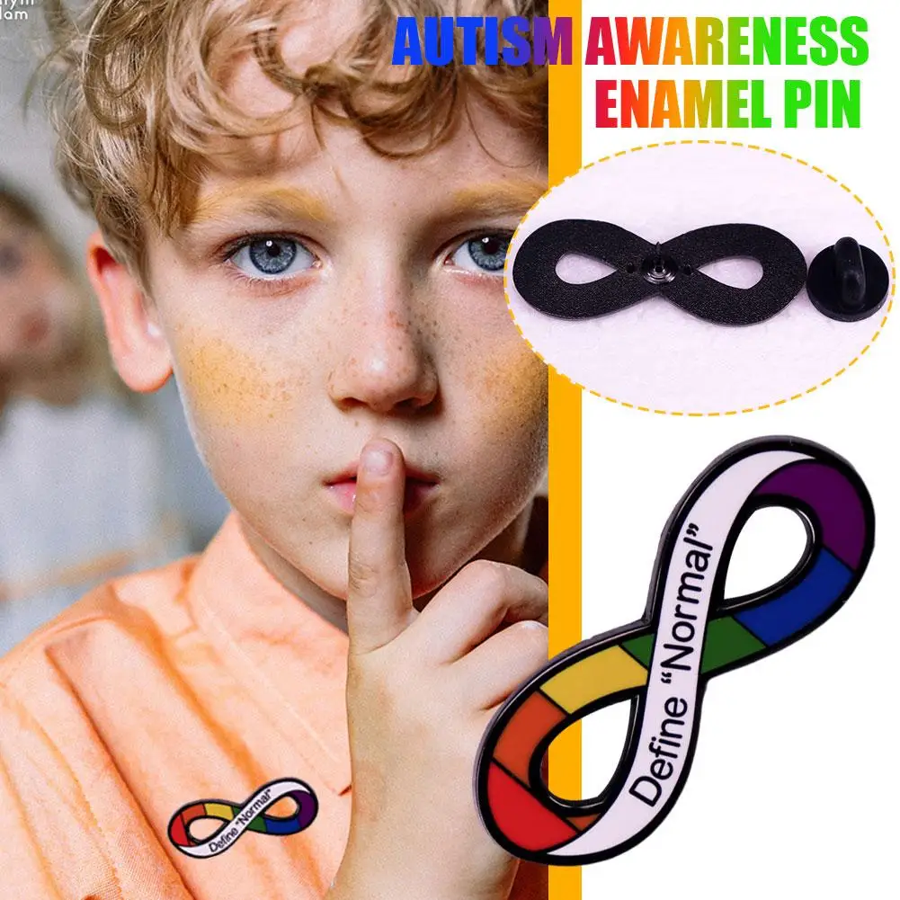 Жесткая эмалированная булавка Define металлический значок для аутизма цветная
